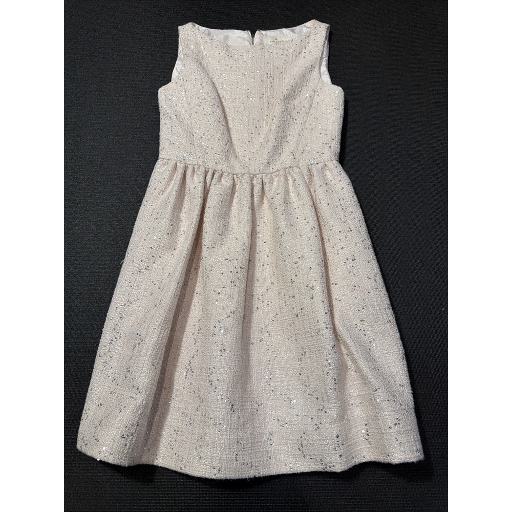 KATE‎ SPADE Summer Tweed Sequin Dress Size 00 Beige